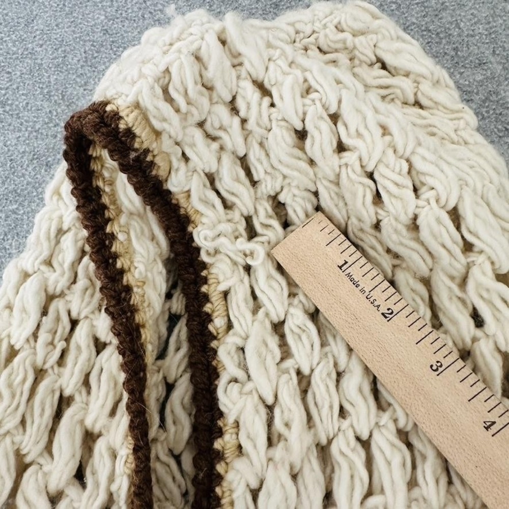 Free People Crochet Sweater Cream Floral Boho Zip Up Jacket Cardigan Hooded Wool - Picture 6 of 8